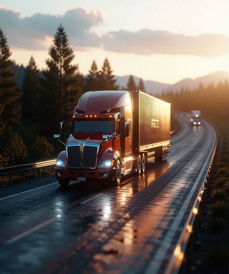 Ícono de cadena de suministro - Gráfico de red con camión, barco y avión conectados